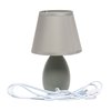 Simple Designs Mini Egg Oval Ceramic Table Lamp, Gray LT2009-GRY